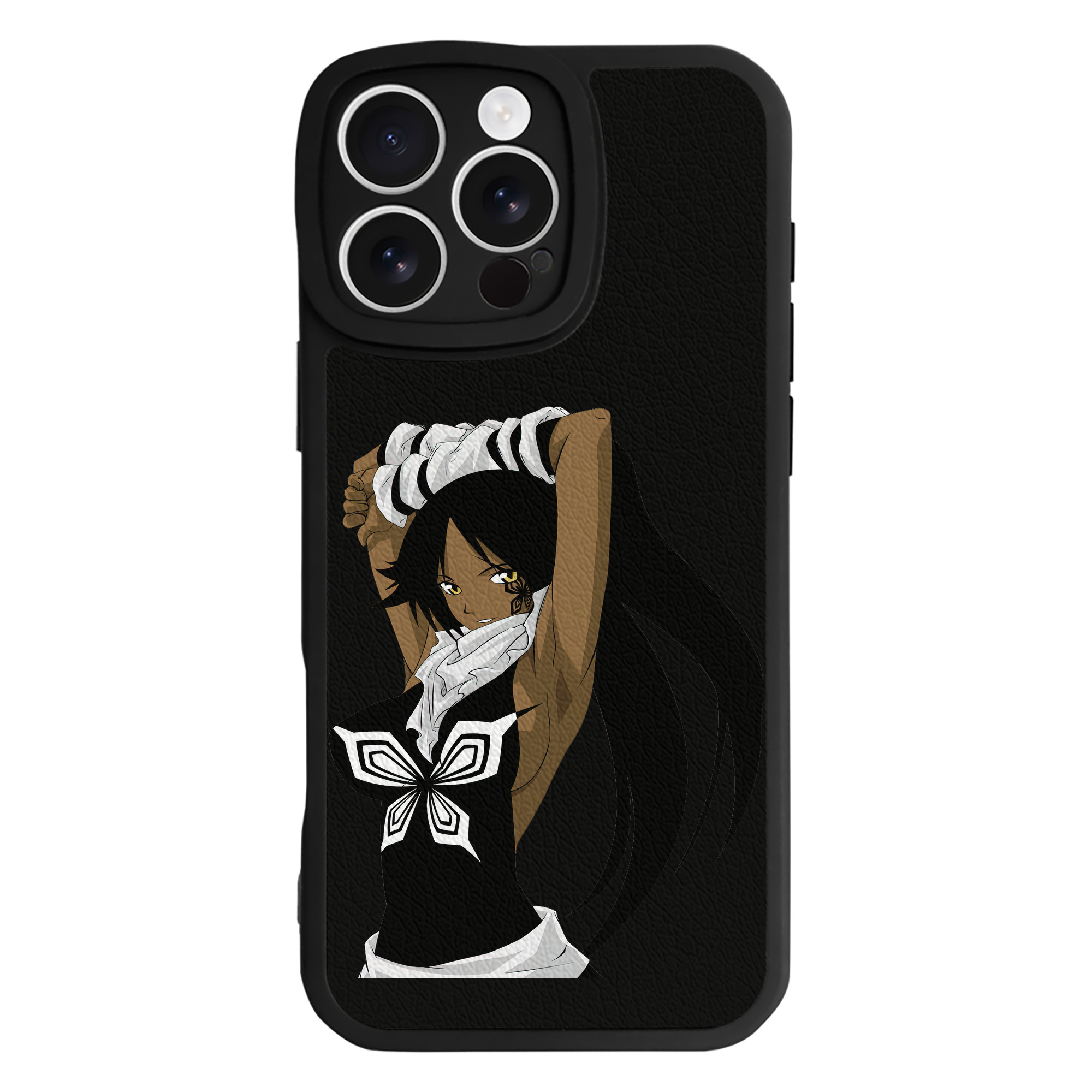 （画像用） ブリーチ 四楓院 夜一（しほういん よるいち） BLEACH Shihouin Yoruichi 【iPhone 16シリーズ対応】シリコンスマホケース（レザー調） 材質：シリコン